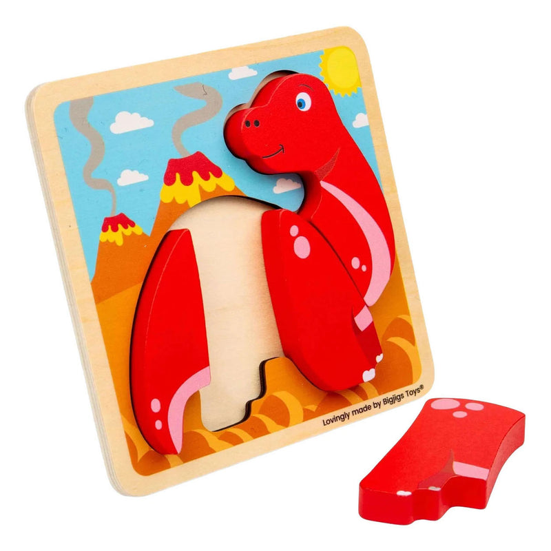 Afbeelding laden in galerijviewer, Bigjigs houten vormenpuzzel diplodocus - 4st.