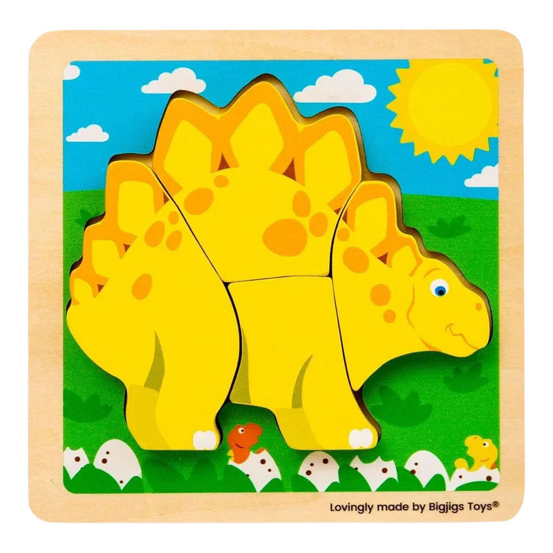 Afbeelding laden in galerijviewer, Bigjigs houten vormenpuzzel stegosaurus - 4st.