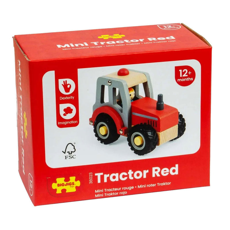 Afbeelding laden in galerijviewer, Bigjigs houten rode tractor