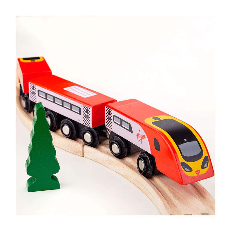 Afbeelding laden in galerijviewer, Bigjigs houten trein virgin pendolino - 5dlg.