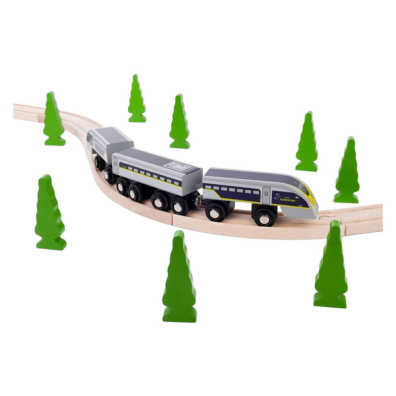 Afbeelding laden in galerijviewer, Bigjigs houten trein eurostar e320 - 5dlg.