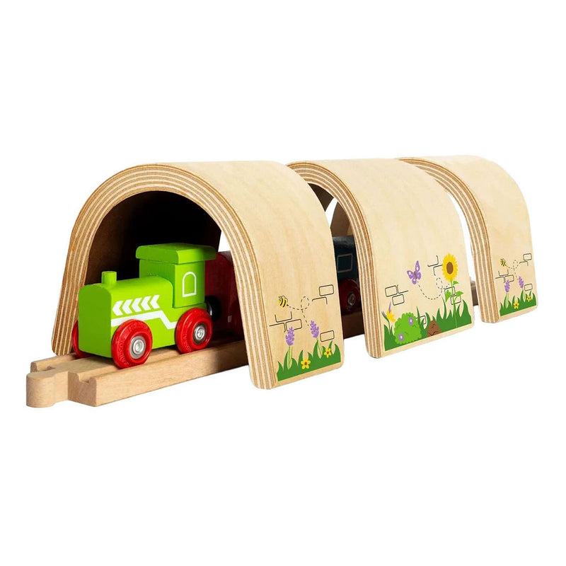 Afbeelding laden in galerijviewer, Bigjigs houten treintunnel - 3dlg.