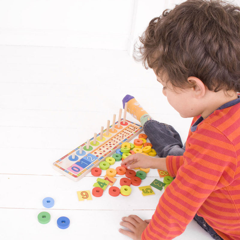 Afbeelding laden in galerijviewer, Bigjigs speelgoed leren tellen telraam - green toys