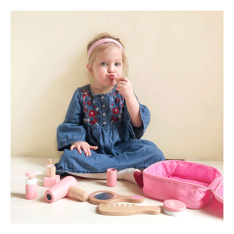 Afbeelding laden in galerijviewer, Bigjigs houten beauty case, 11dlg.
