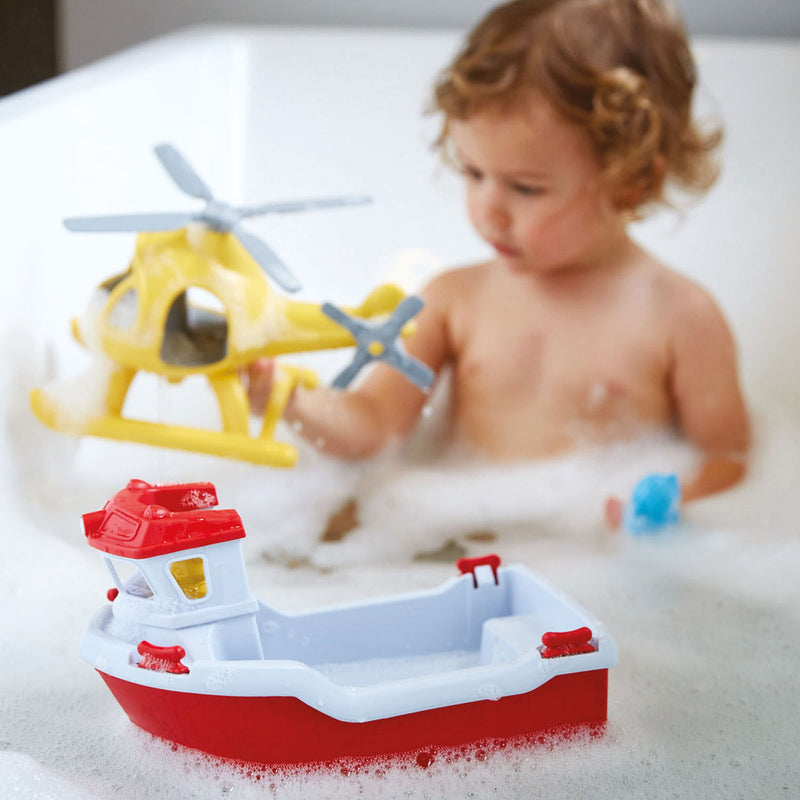 Afbeelding laden in galerijviewer, Green toys reddingsboot met helikopter