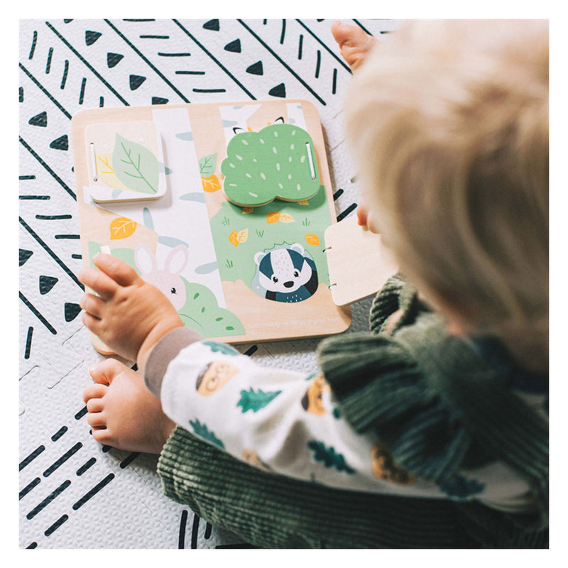 Afbeelding laden in galerijviewer, Bigjigs Woodland Houten Verstop en Zoek Puzzel