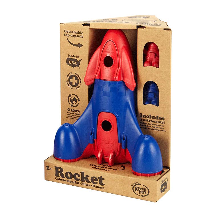 Afbeelding laden in galerijviewer, Green toys rocket - blauwe raket voor binnen en buiten