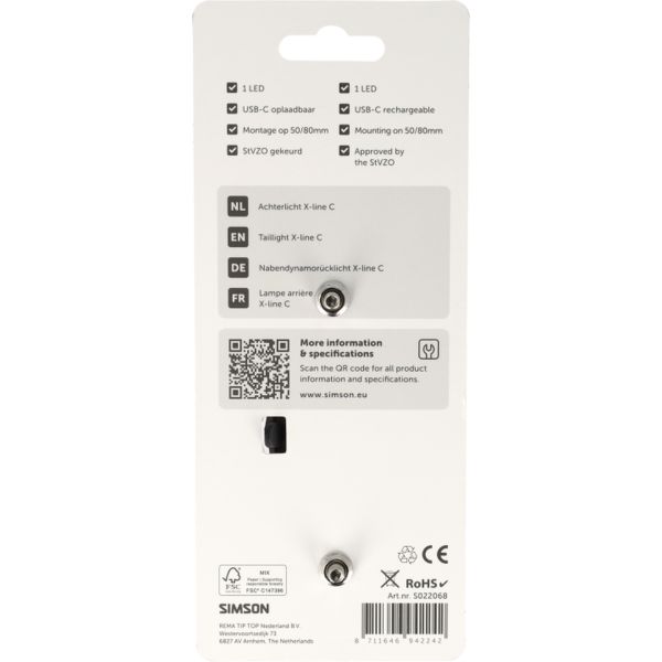 Afbeelding laden in galerijviewer, Simson achterlicht aurora x-line c - usb-c oplaadbaar