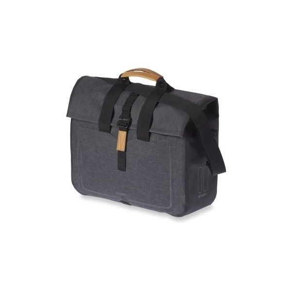 Afbeelding laden in galerijviewer, Basil Urban Dry Business Bag - waterdichte fietsschoudertas, 20L inhoud, charcoal melee