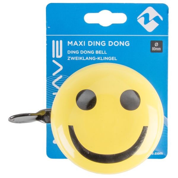 Afbeelding laden in galerijviewer, M-wave fietsbel ding-dong ø80mm - smiley yellow