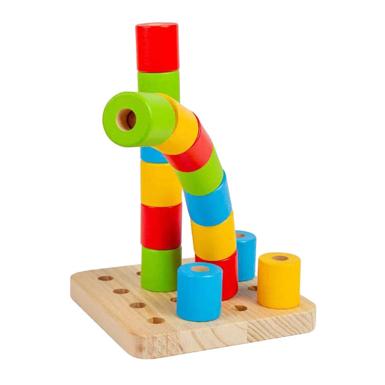 Afbeelding laden in galerijviewer, Bigjigs houten wankel-pinnenbord, 17dlg.