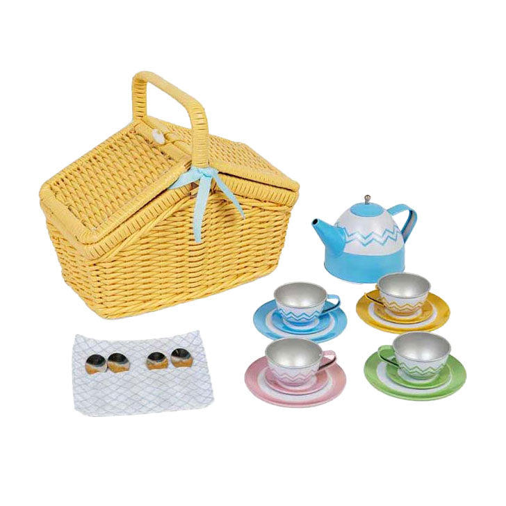 Afbeelding laden in galerijviewer, Bigjigs picknickset in mand, 18dlg.