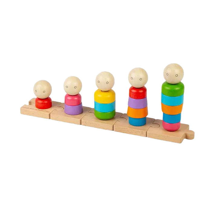 Afbeelding laden in galerijviewer, Bigjigs houten regenboogfamilie stapelspeelgoed, 25dlg.