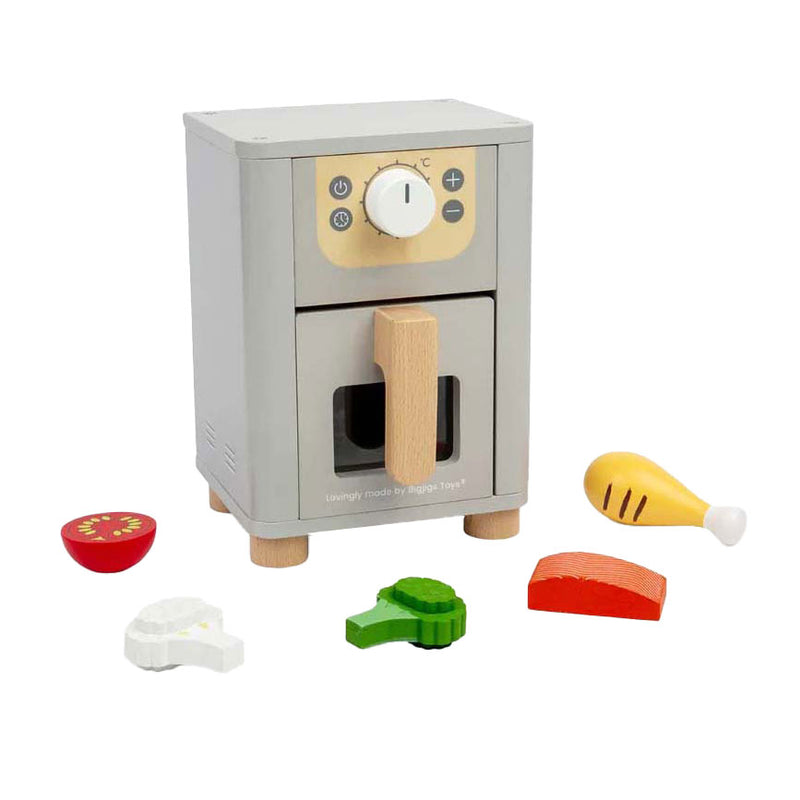 Afbeelding laden in galerijviewer, Bigjigs houten airfryer speelset, 5dlg.