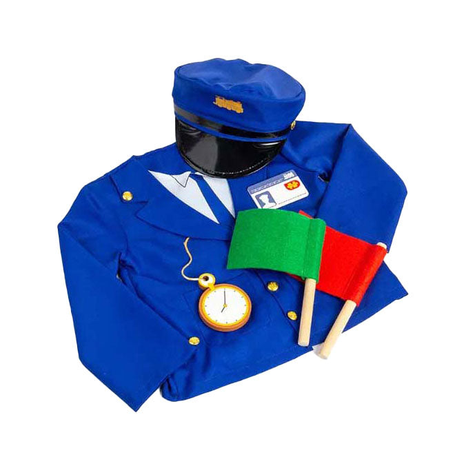 Afbeelding laden in galerijviewer, Bigjigs treinmachinist verkleedset met accessoires