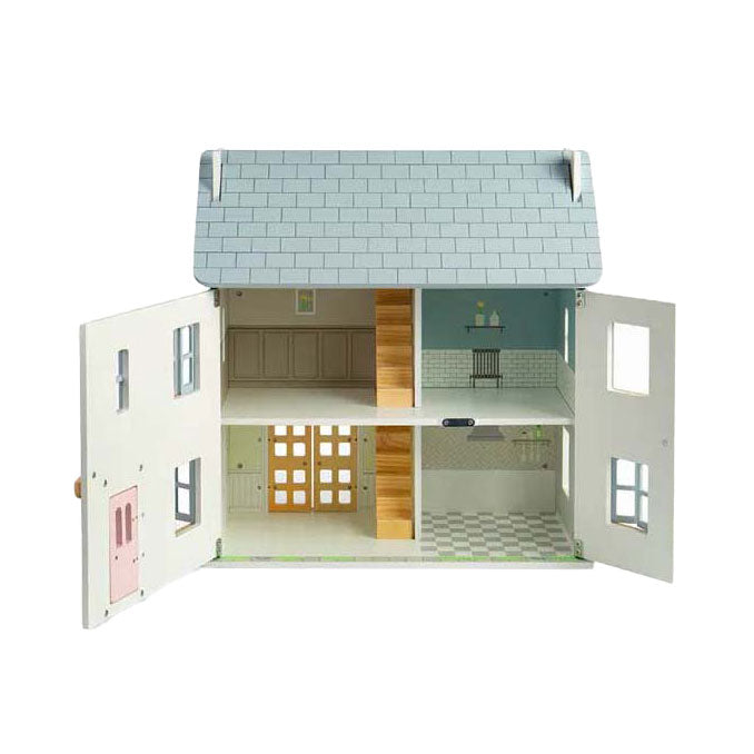Afbeelding laden in galerijviewer, Bigjigs houten zomerhuis poppenhuis