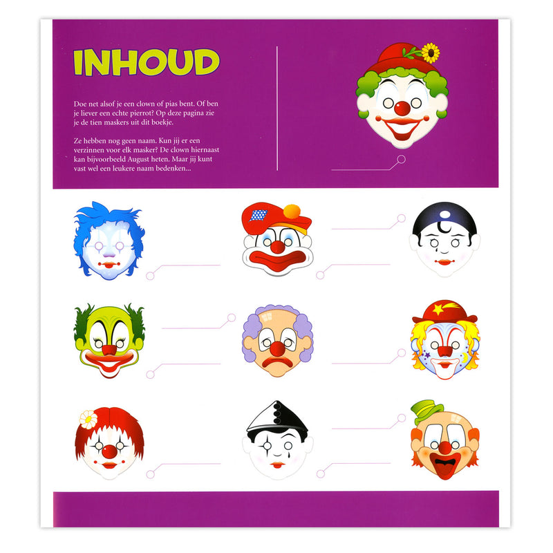 Afbeelding laden in galerijviewer, Centraal boekhuis maskers: clowns
