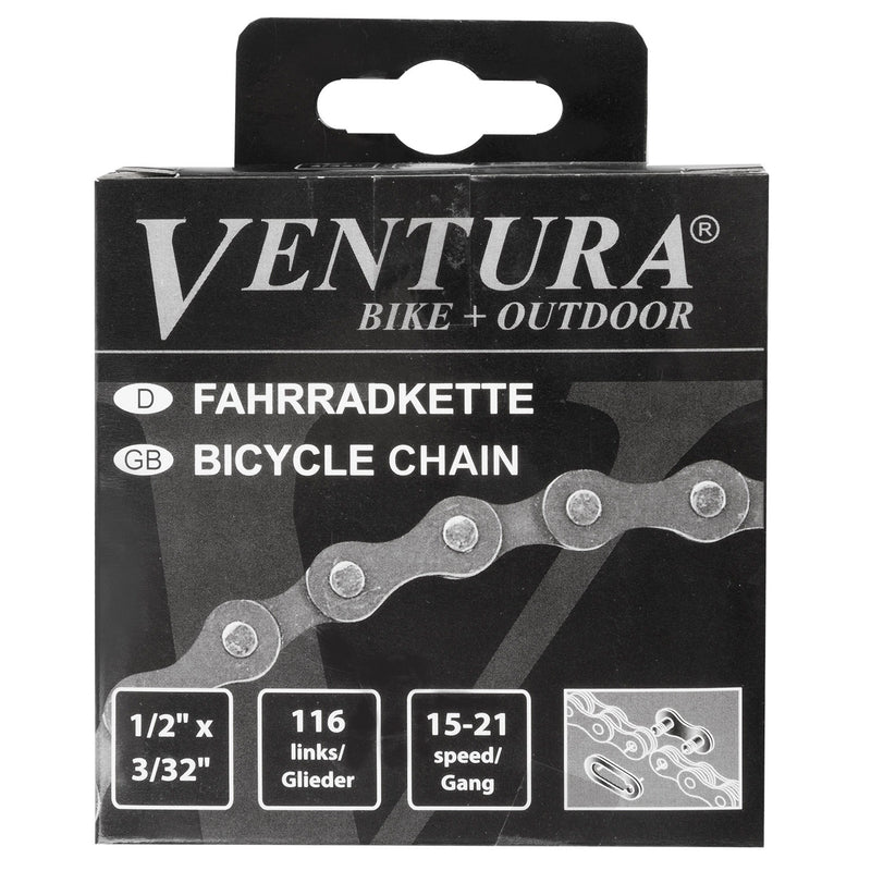 Afbeelding laden in galerijviewer, Ventura Ketting FD1002A - 6 7sp - 1 2 x 3 32 - 116 schakels - grijs