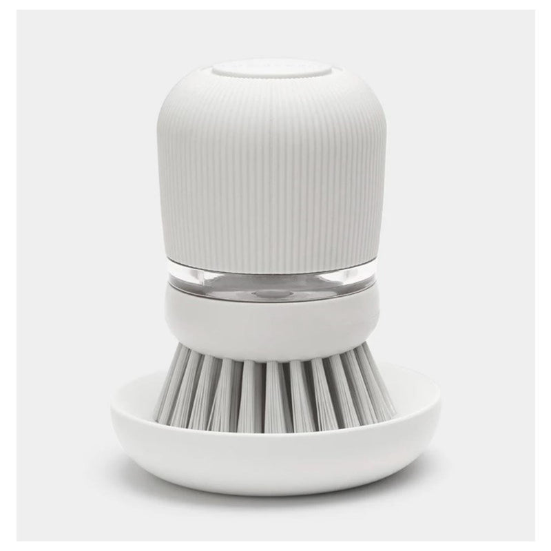 Afbeelding laden in galerijviewer, Brabantia sink side afwasborstel met zeepreservoir light grey