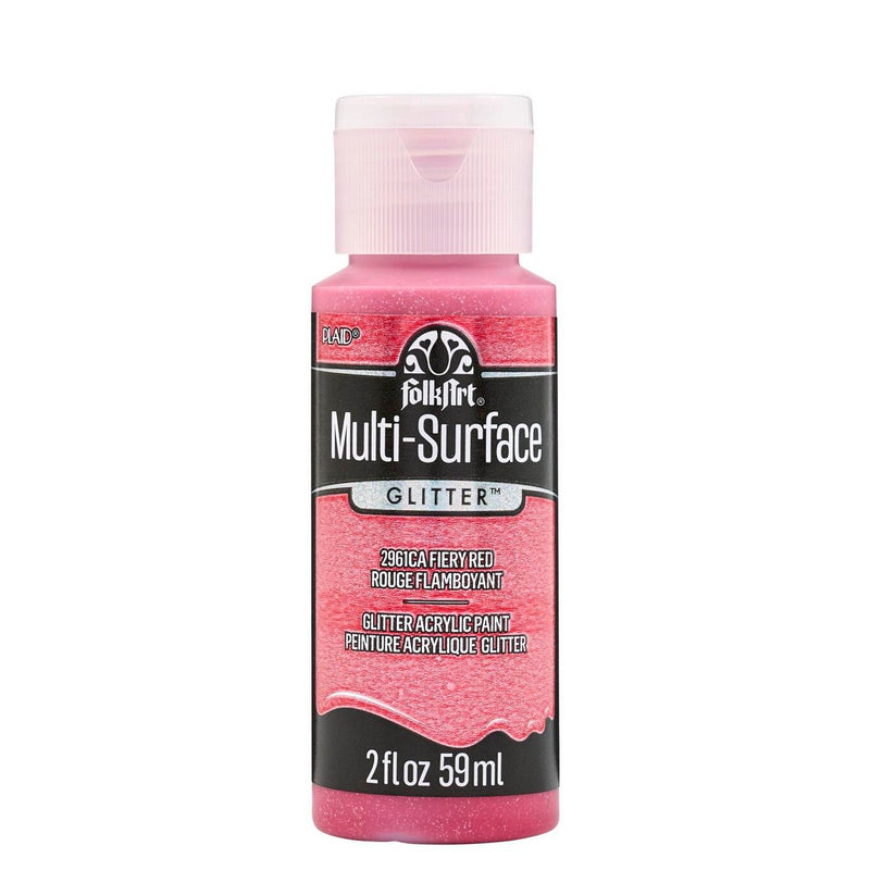 Afbeelding laden in galerijviewer, Folkart • multi-surface glitter firey red 59ml