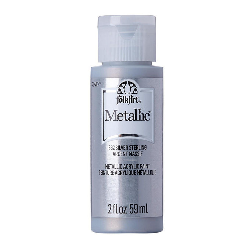 Afbeelding laden in galerijviewer, Folkart • metallic acrylic paint silver sterling 59ml
