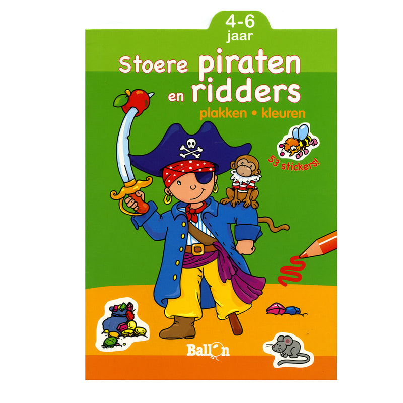 Afbeelding laden in galerijviewer, Standaard uitgeverij plakken en kleuren - stoere piraten en ridders, 4-6 jaar