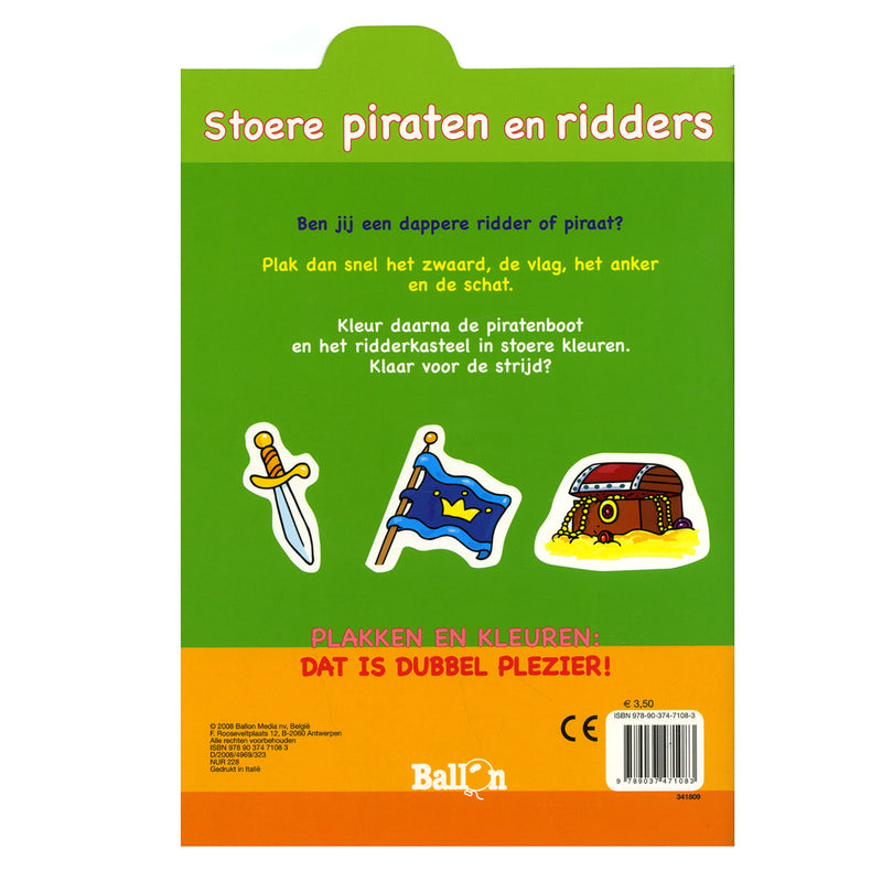 Afbeelding laden in galerijviewer, Standaard uitgeverij plakken en kleuren - stoere piraten en ridders, 4-6 jaar