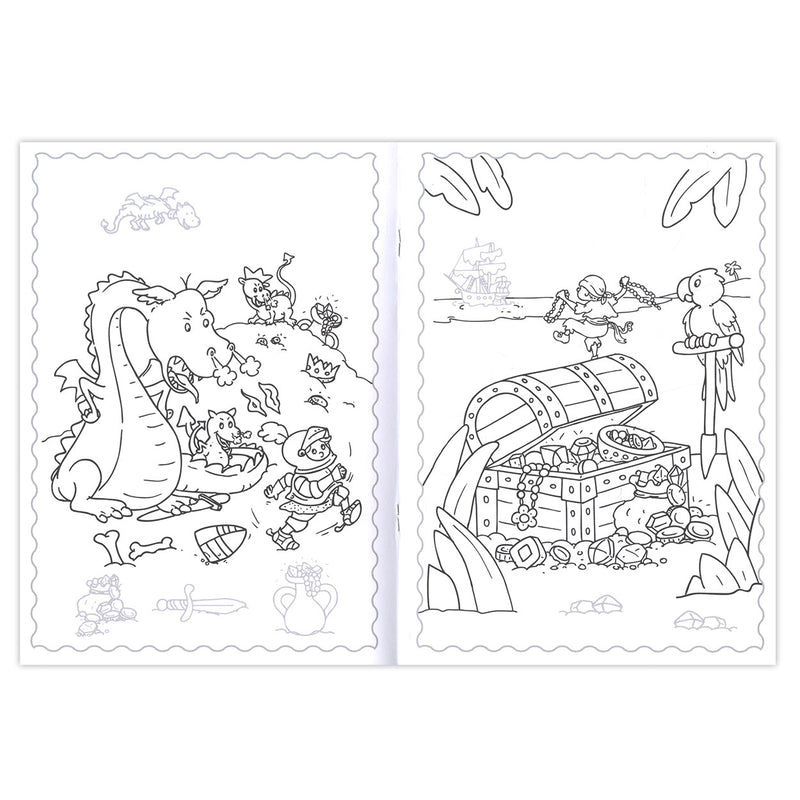 Afbeelding laden in galerijviewer, Standaard uitgeverij plakken en kleuren - stoere piraten en ridders, 4-6 jaar