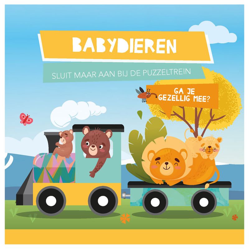 Afbeelding laden in galerijviewer, Lantaarn publishers boek en puzzeltrein babydieren
