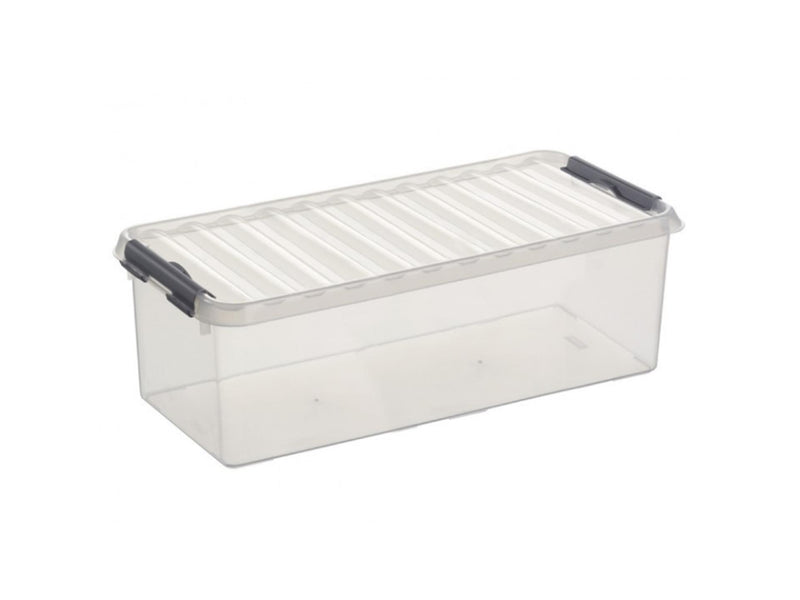 Afbeelding laden in galerijviewer, Sunware q-line multibox 6,5l + inzet met vakverdeling transparant metallic