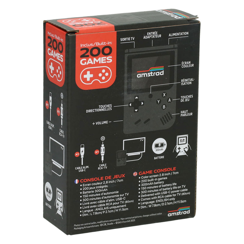 Afbeelding laden in galerijviewer, Gamebox - draagbare spel console met 200 spellen - zwart