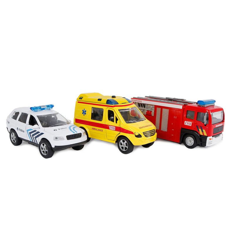 Afbeelding laden in galerijviewer, 2-play die-cast hulpdienst voertuigen belgië