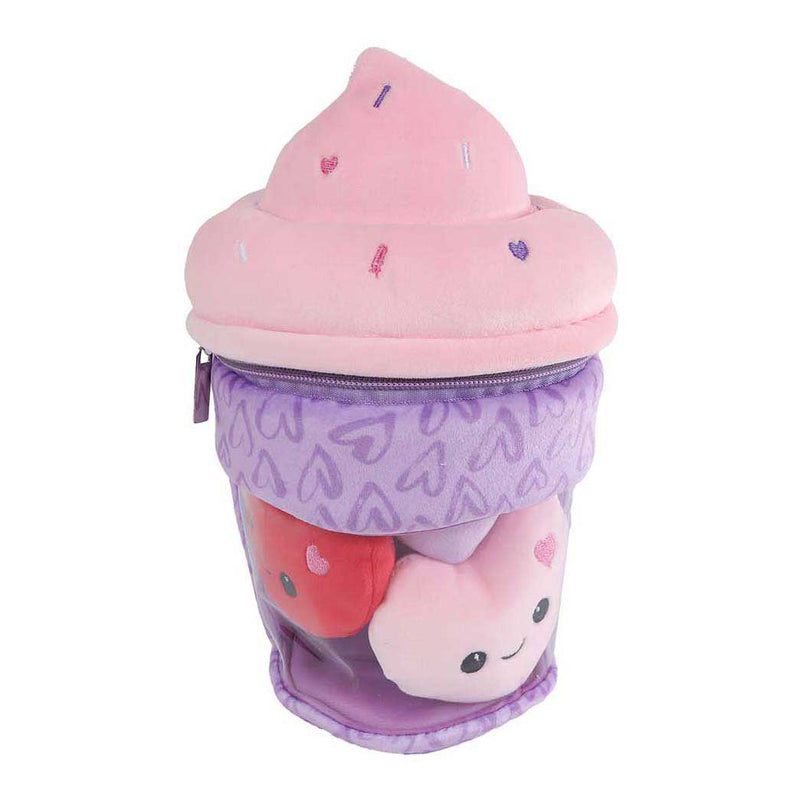 Afbeelding laden in galerijviewer, Van manen pluche ijsje knuffel met hartjes - 25cm speelgoed.