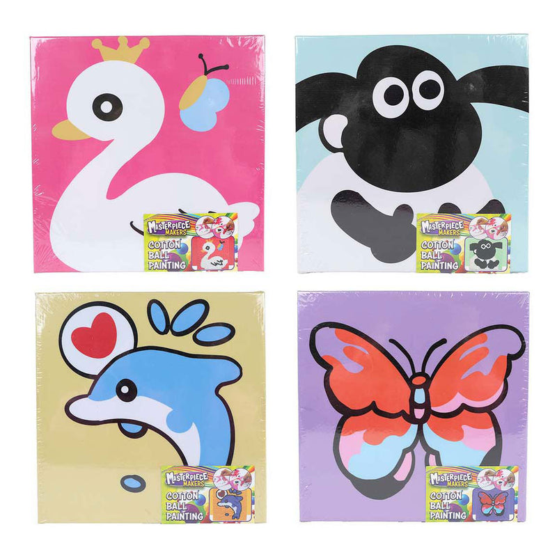 Afbeelding laden in galerijviewer, Maak je eigen schilderij met wattenbollen - 20x20cm