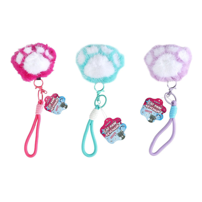 Afbeelding laden in galerijviewer, Glamour fluffy sleutelhanger kattenpootje