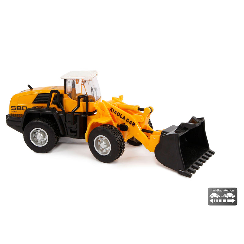 Afbeelding laden in galerijviewer, 2-play shovel pull-back 16 cm geel