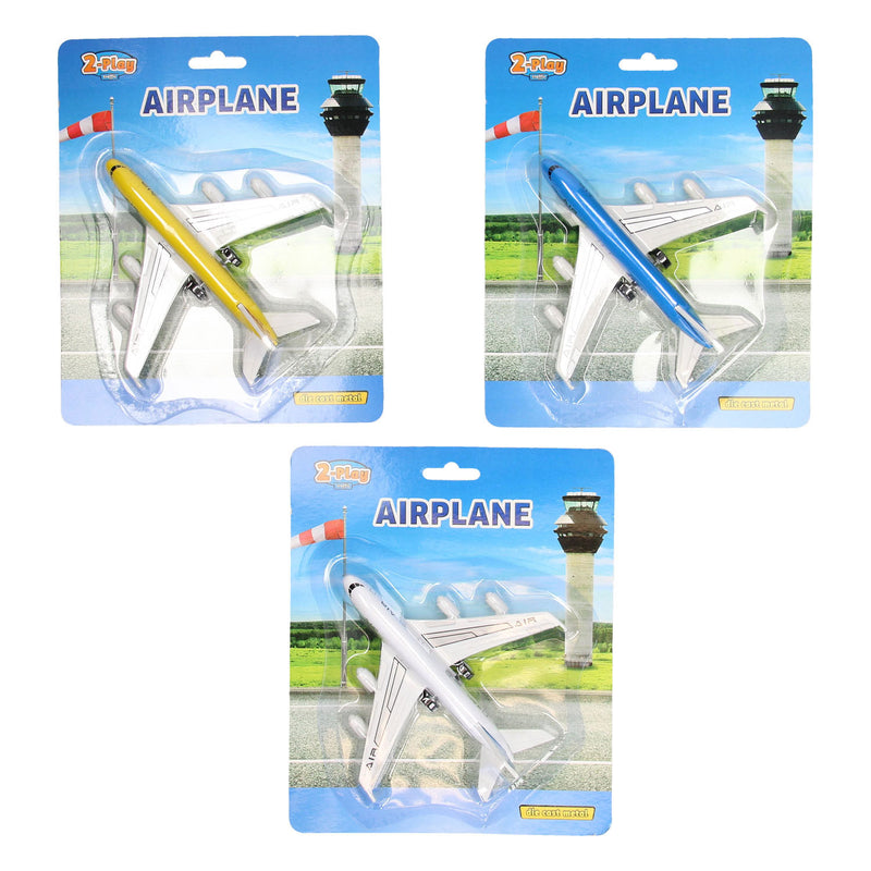Afbeelding laden in galerijviewer, 2-play die-cast pull back vliegtuig, 14cm