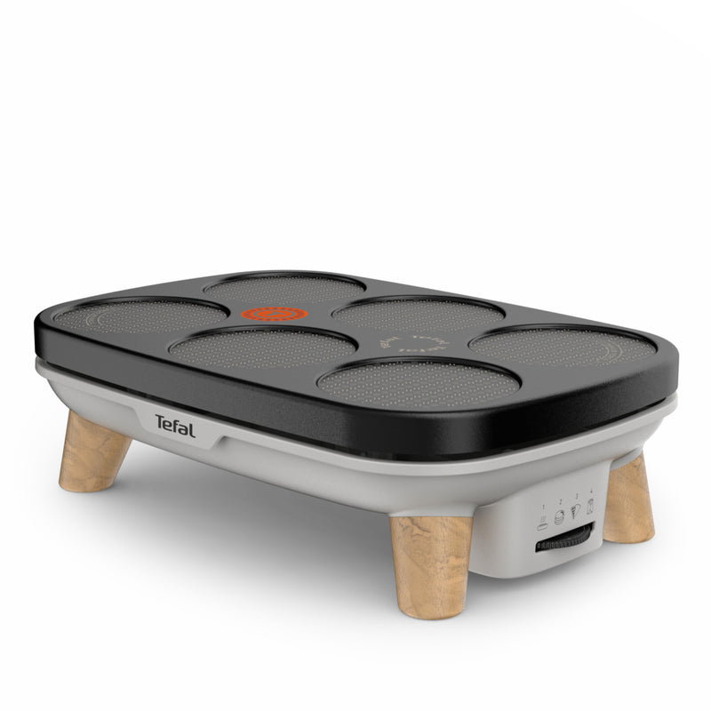 Afbeelding laden in galerijviewer, Tefal Tefal PY900D12 Elektrische Cr ecirc;pe Bakplaat Zwart Grijs Hout
