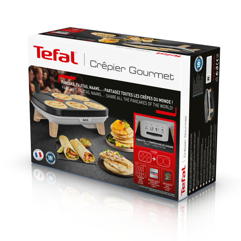 Afbeelding laden in galerijviewer, Tefal Tefal PY900D12 Elektrische Cr ecirc;pe Bakplaat Zwart Grijs Hout