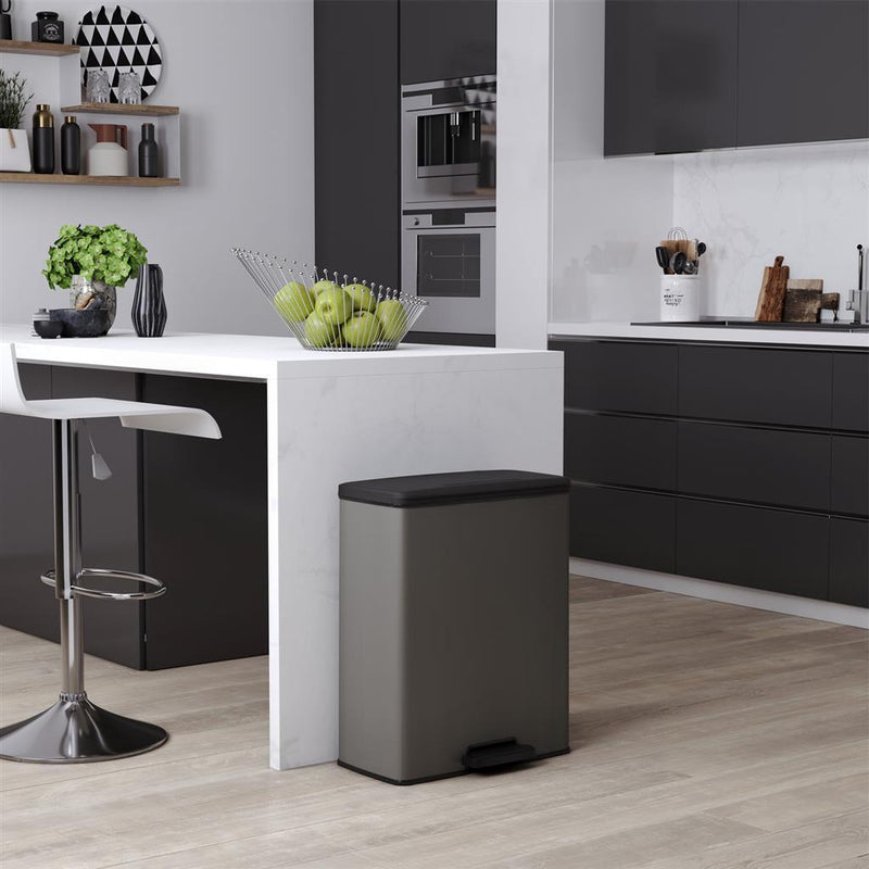 Afbeelding laden in galerijviewer, Curver decobin pedaalemmer 65l cool grey
