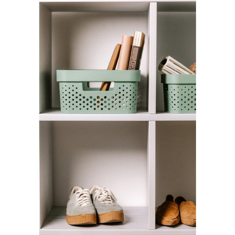 Afbeelding laden in galerijviewer, Curver infinity dots opbergmand 11l groen