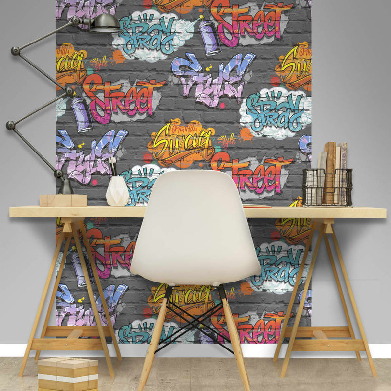 Afbeelding laden in galerijviewer, Dutch wallcoverings behang graffiti meerkleurig l179-01