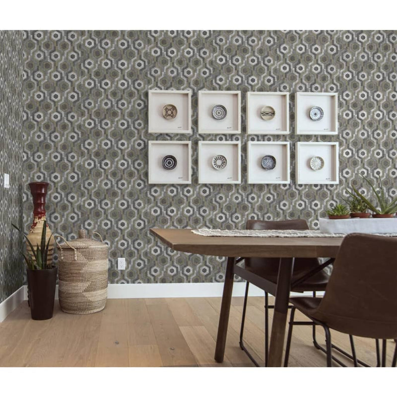 Afbeelding laden in galerijviewer, Dutch wallcoverings behang galactic zilverkleurig en bruin