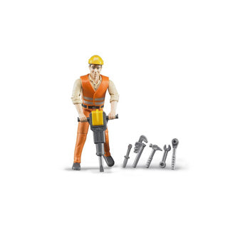 Afbeelding laden in galerijviewer, Bruder 60020 constructiemedewerker met accessoires