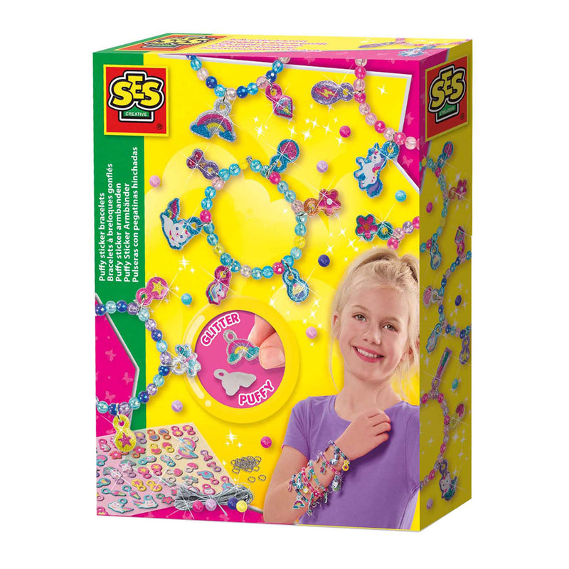 Afbeelding laden in galerijviewer, Ses puffy glitter sticker armbanden