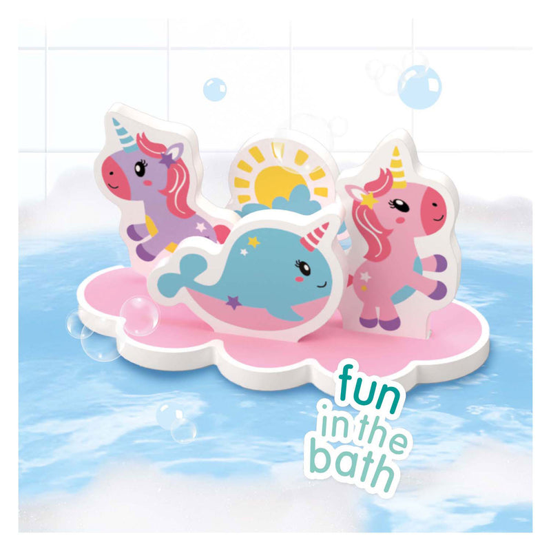 Afbeelding laden in galerijviewer, Ses creative - tiny talents - eenhoorn bad eiland - foam eenhoorns - drijvend badspeelgoed - stimuleert fantasie - creatief spelen - baby badspeelgoed - eenhoorn speelgoed