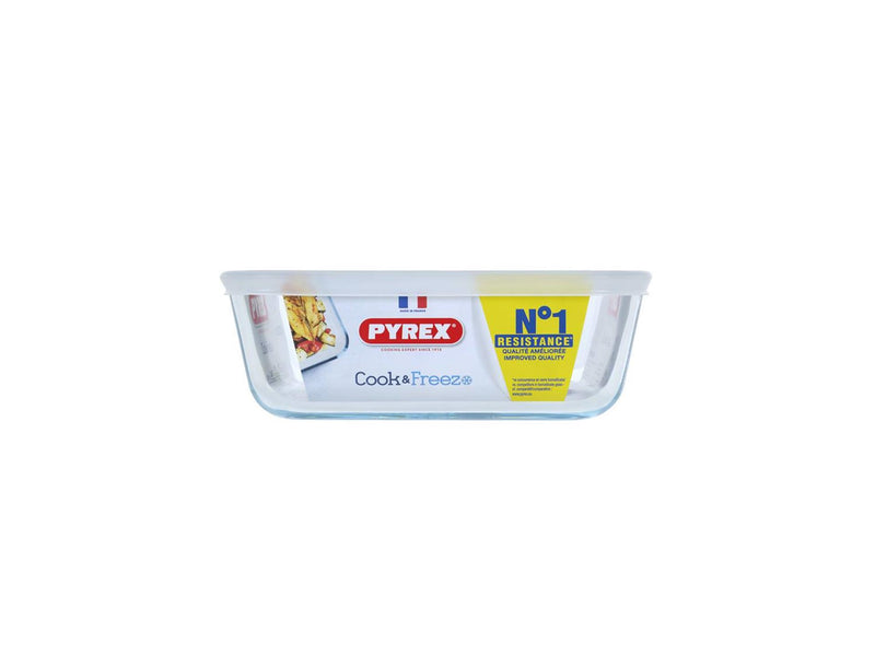 Afbeelding laden in galerijviewer, Pyrex cook freeze vierkante schaal glas met deksel 2l 20x22cm