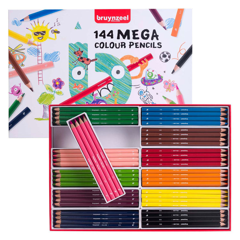 Afbeelding laden in galerijviewer, Bruynzeel mega kleurpotlodenset, 12x12 kleuren