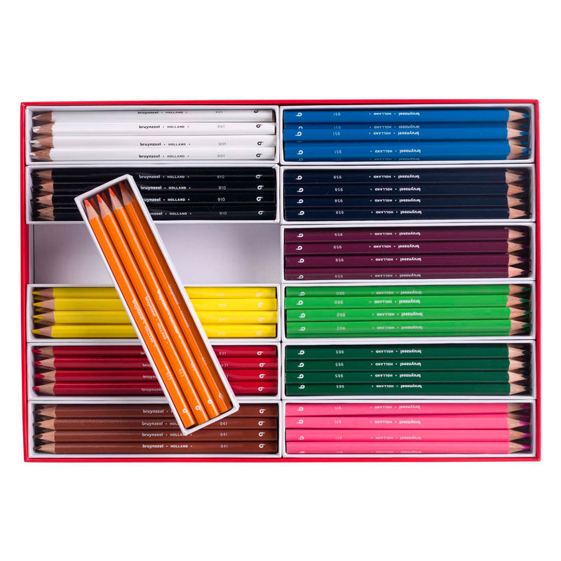 Afbeelding laden in galerijviewer, Bruynzeel triple kleurpotlodenset, 12x12 kleuren