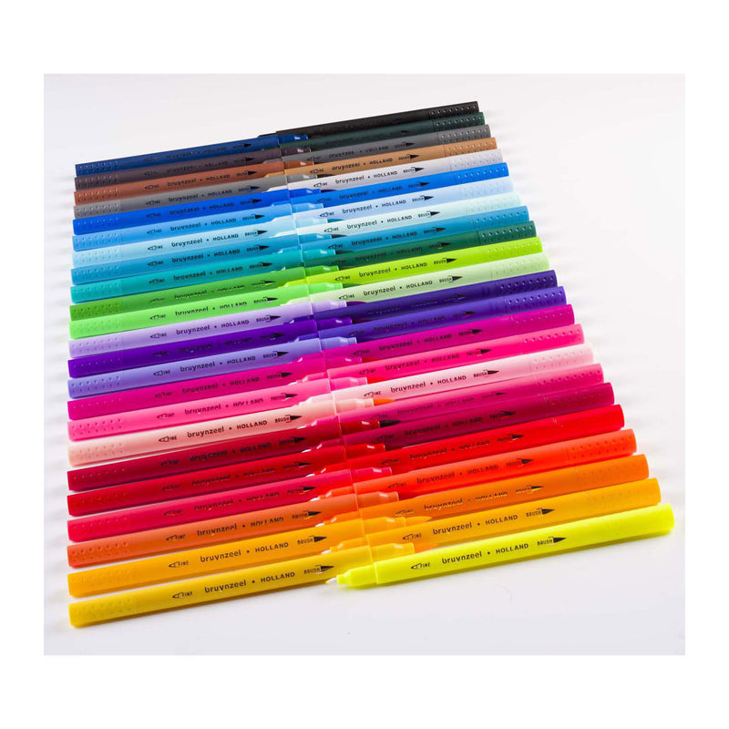 Afbeelding laden in galerijviewer, Bruynzeel creatives fineliner brushpen set 48 kleuren